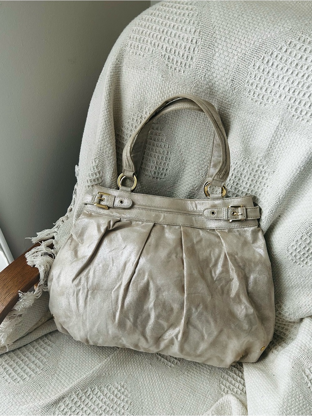 Ann Taylor Loft Women's shining champagne Tote bag